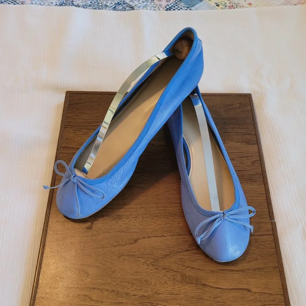 Bahama Blue Leather Ballet Flats. EEEUC. Size 9M (EUR 40) - Picture 3 of 12